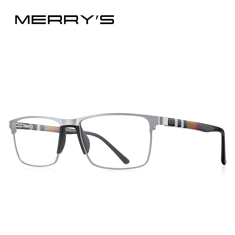 MERRYS DESIGN Men Titanium Alloy Glasses Frame Business Style Male Square Acetate Legs Myopia Prescription Eyeglasses S2253