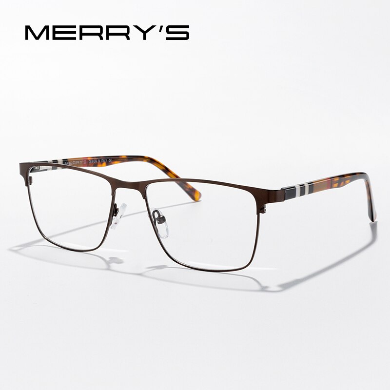 MERRYS DESIGN Men Titanium Alloy Glasses Frame Women Fashion Square Acetate Legs Myopia Prescription Eyeglasses S2251