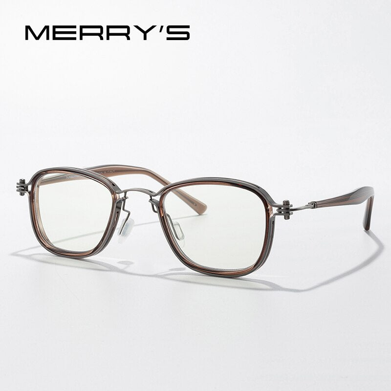 MERRYS DESIGN Retro Steampunk Glasses Frame For Men Women Luxury Titanium Alloy Eyewear Myopia Prescription Eyeglasses S2802