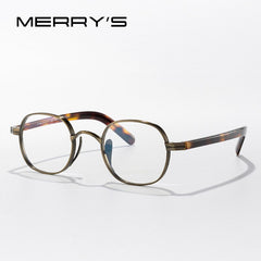 MERRYS DESIGN Pure Titanium Glasses Frame Retro Square Prescription Eyeglasses For Men Women Myopia Optical Eyewear S2232