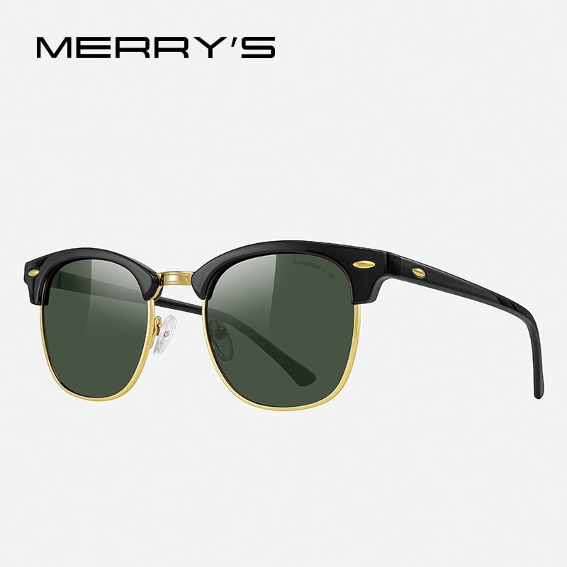 MERRYS DESIGN Classic Retro Rivet Polarized Sunglasses For Men Women Semi-Rimless Retro Driving Sunglasses UV400 S8816