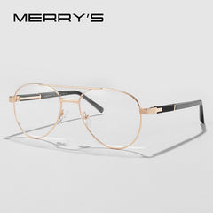 MERRYS DESIGN Classic Titanium Alloy Optical Pilot Glasses Frames Men Women Eyeglasses Male Luxury Brand Glasses Frames S2283