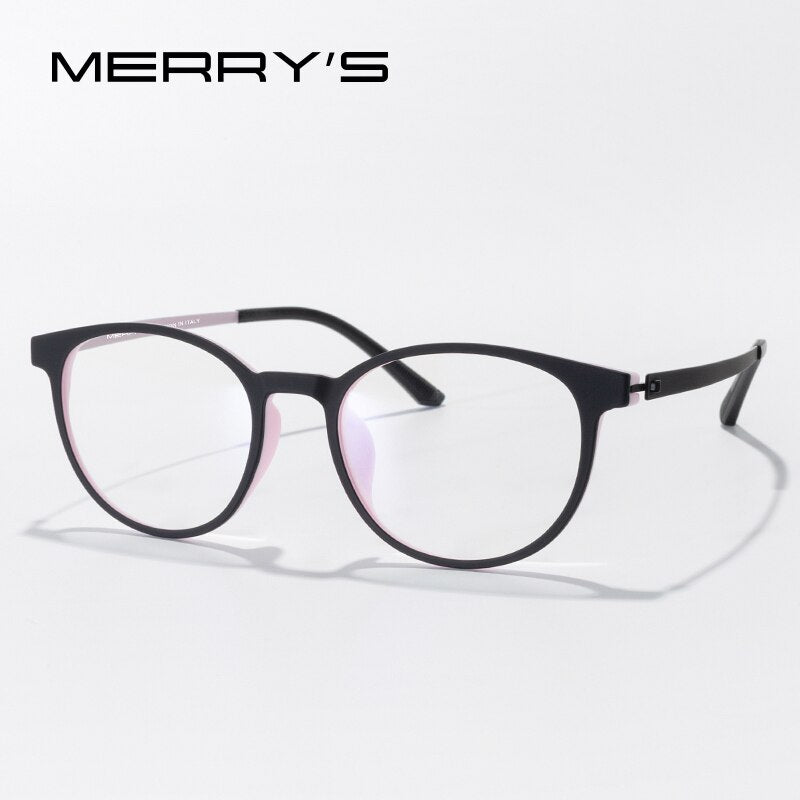MERRYS DESIGN Retro Oval Glasses Frame For Men Women Pure Titanium Ultra-Light And Comfortable TR90 Optics Eyeglasses S2291