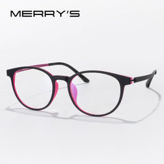 MERRYS DESIGN Retro Oval Glasses Frame For Men Women Pure Titanium Ultra-Light And Comfortable TR90 Optics Eyeglasses S2291