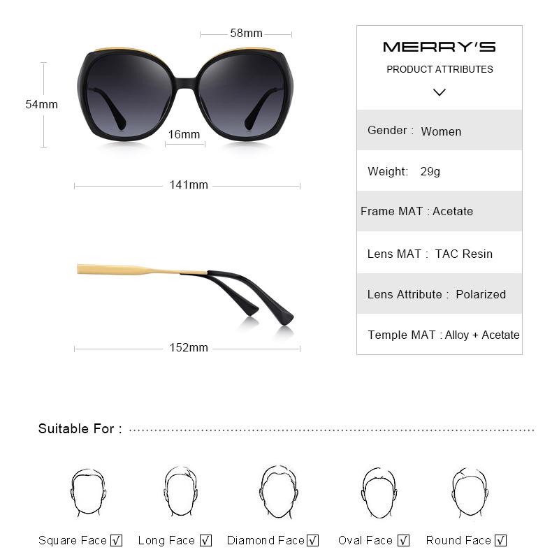 MERRYS DESIGN Women Luxury Brand Trending Gradient Sunglasses Ladies Fashion Polarized Sun glasses UV400 Protection S6323