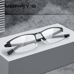 MERRYS DESIGN Men Titanium Alloy Glasses Frame TR90 Legs Myopia Prescription Men's Eyewear Frames Business Style S2225