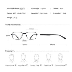 MERRYS DESIGN Men Classic Titanium Alloy Optical Glasses Frames Rectangle  Acetate Legs Eyeglasses Male Ultralight Square S2358