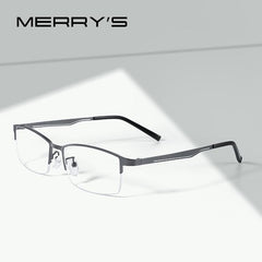 MERRYS DESIGN Men Pure Titanium Glasses Frame Business Style Male Square Ultralight Eye Myopia Prescription Business Style S2322