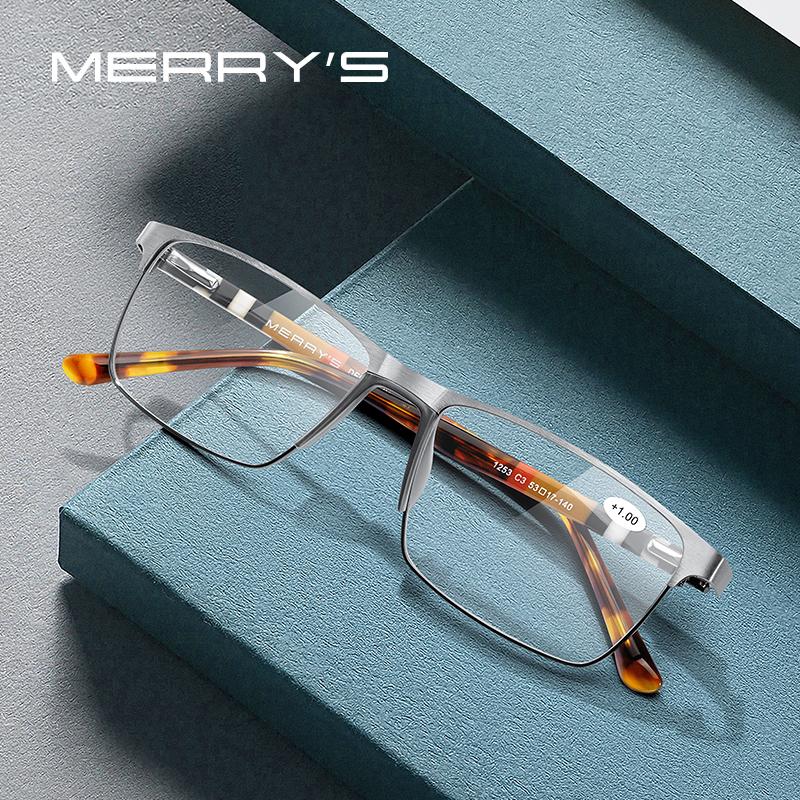 MERRYS DESIGN Titanium Alloy Reading Glasses For Men Women Reader Blue Light Blocking Anti Glare Filter Magnification Glasses