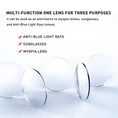MERRYS Anti Blue Light Rays Photochromic Series 1.56 1.61 1.67 Prescription CR-39 Resin Aspheric Glasses Lenses Myopia Lens