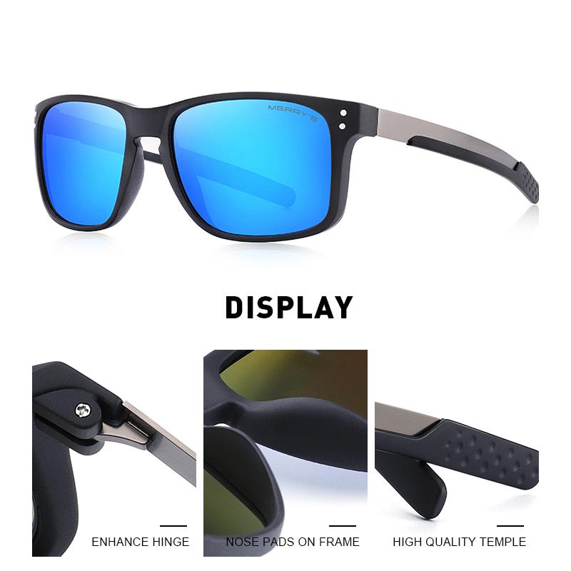 MERRYS DESIGN Men Spuare Polarized Sunglasses Male Driving Shades Alloy TR90 Flexible Legs UV400 Oculos S3117