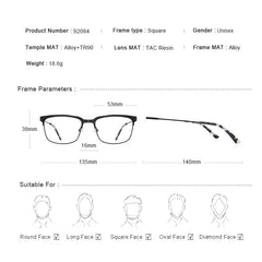 MERRYS DESIGN Classic Men Titanium Alloy Optical Glasses Frames Women Ultralight Square Myopia Prescription Eyeglasses S2084