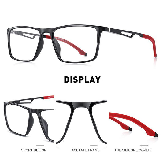 MERRYS DESIGN Men Sport Glasses Frame Myopia Prescription Eyeglasses Acetate Frame Aluminum Temple With Silicone Legs S2270