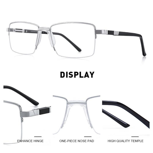 MERRYS DESIGN Men Titanium Alloy Glasses Frame Half Optical Frame Business Style Ultralight Myopia Prescription Eyeglasses S2185