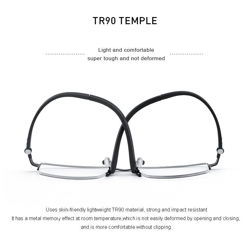 MERRYS DESIGN Men Titanium Alloy Glasses Frame TR90 Legs Myopia Prescription Eyeglasses Optical Frame Business Style S2308