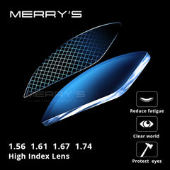 MERRYS Anti Blue Light Blocking Lens B2 Series 1.56 1.61 1.67 Optical Prescription Glasses Lens Myopia Hyperopia Thin HMC Lenses