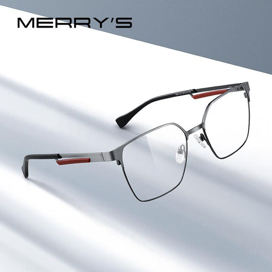 MERRYS DESIGN Luxury Glasses Frame For Men Women Fashion Titanium Alloy Square Frames Myopia Prescription Eyeglasses S2154