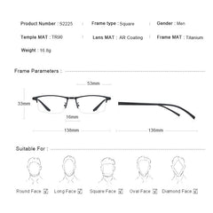 MERRYS DESIGN Men Titanium Alloy Glasses Frame TR90 Legs Myopia Prescription Men's Eyewear Frames Business Style S2225