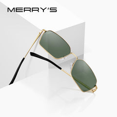 MERRYS DESIGN Men Classic Rectangle Sunglasses Aviation Frame HD Polarized Sun glasses For Men Driving UV400 Protection S8320