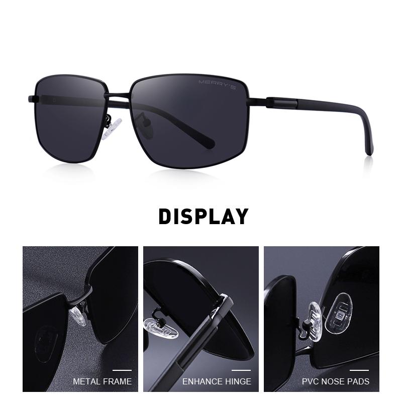MERRYS DESIGN Men Classic Luxury Brand Sunglasses HD Polarized Sun glasses For Driving TR90 Legs UV400 Protection S8282