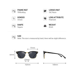MERRYS DESIGN Classic Retro Rivet Polarized Sunglasses For Men Women Semi-Rimless Retro Driving Sunglasses UV400 S8816