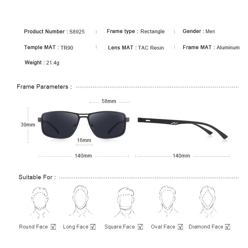 MERRYS DESIGN Men Classic Square Sunglasses HD Polarized Sun glasses For Driving TR90 Legs UV400 Protection S8925