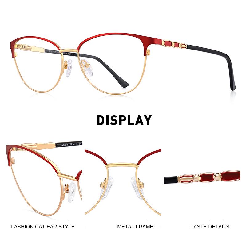 MERRYS DESIGN Retro Cat Eye Glasses Frame Women Fashion Eyeglasses Prescription Optical Eyewear S2222