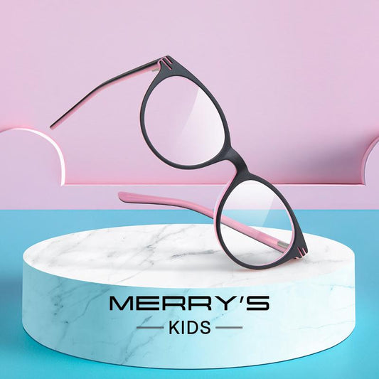 MERRYS DESIGN Kids Anti Blue Ray Light Blocking Glasses Girls Cat Eye Eyewear Frame Acetate Glasses Frames S7813FLG