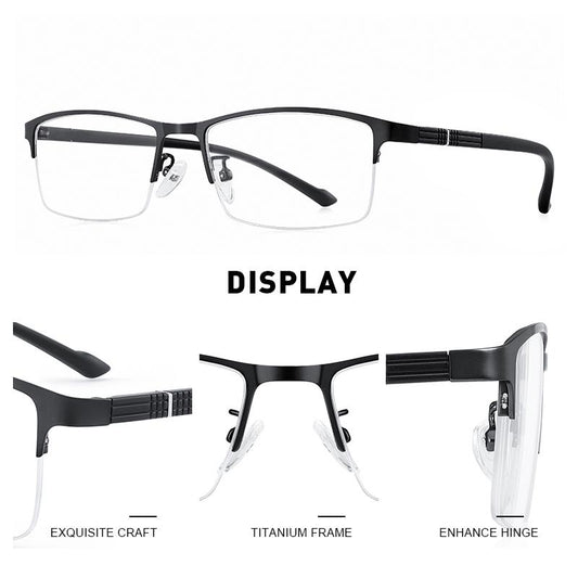 MERRYS DESIGN Men Titanium Alloy Business Style Glasses Frame TR90 Legs Myopia Prescription Eyeglasses Optical Frame S2220