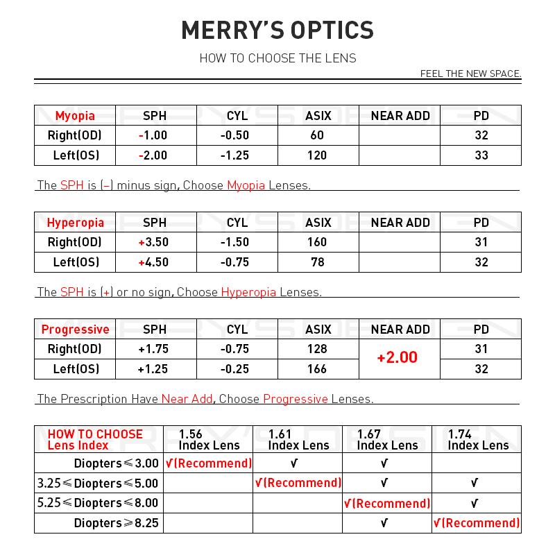 MERRYS Anti Blue Light Blocking Lens A1 Series Anti-reflective Optical Prescription Aspheric Glasses Lenses Myopia Hyperopia