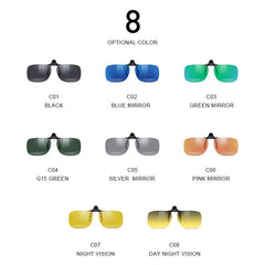 MERRYS DESIGN Clip On Glasses Frame UV400 Polarized Fishing Driving Sunglasses Clips Day Night Vision Clip Glasses P0088