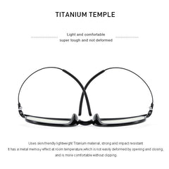MERRYS Anti Blue Light Glasses For Men Women TR90 Screen Protection Glasses Retro Oval Eyeglasses Pure Titanium Temples S2501FLG