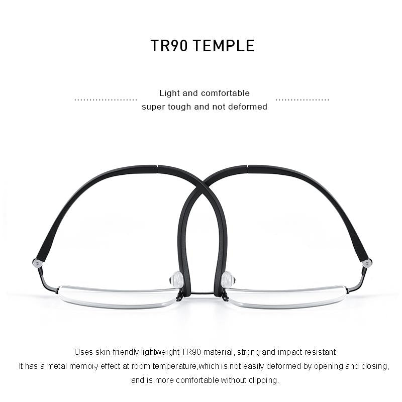 MERRYS DESIGN Men Titanium Alloy Glasses Frame TR90 Legs Myopia Prescription Eyeglasses Business Style Optical Frame S2203