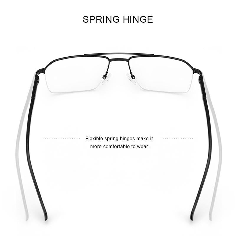 MERRYS DESIGN Men Classic Titanium Alloy Optical Glasses Frames Rectangle Half Frame Eyeglasses Male Ultralight Square S2214