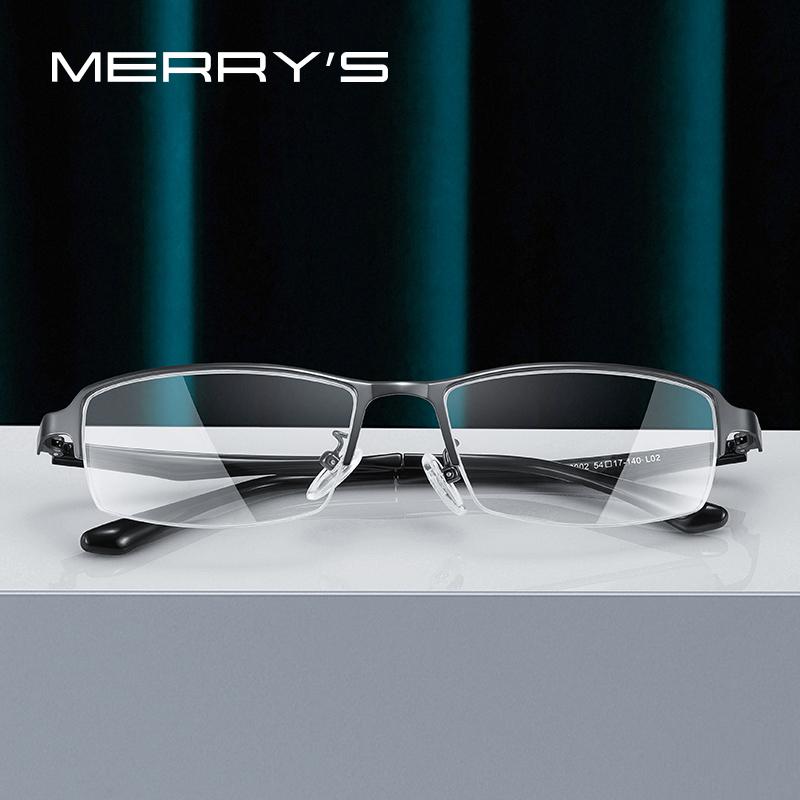 MERRYS DESIGN Men Titanium Alloy Glasses TR90 Legs Business Myopia Prescription Eyeglasses Optical Frame S2202
