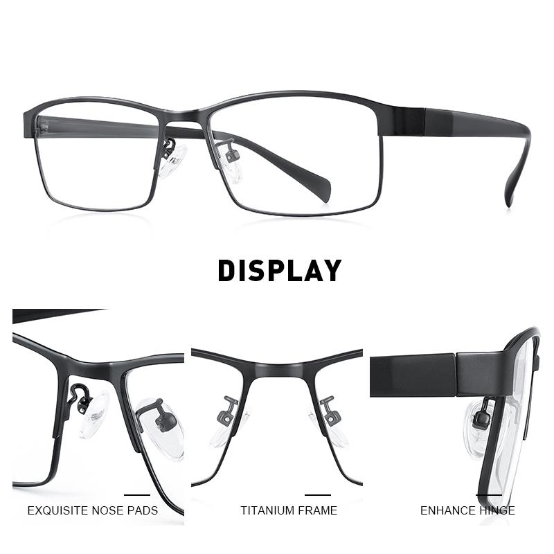 MERRYS DESIGN Men Titanium Alloy Glasses Frame TR90 Legs Myopia Prescription Eyeglasses Optical Frame Business Style S2210