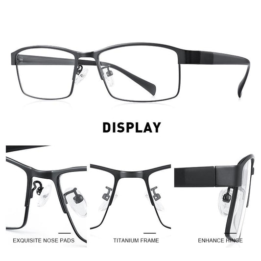 MERRYS DESIGN Men Titanium Alloy Glasses Frame TR90 Legs Myopia Prescription Eyeglasses Optical Frame Business Style S2210