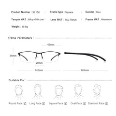 MERRYS DESIGN Men Titanium Alloy Glasses Frame Half Optical Frame Myopia Prescription Optical Eyewear Alloy Rubber Temples S2158
