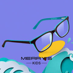 MERRYS DESIGN Boys Blue Light Blocking Glasses Square Computer Glasses For Kids Acetate Glasses Frames S7763FLG