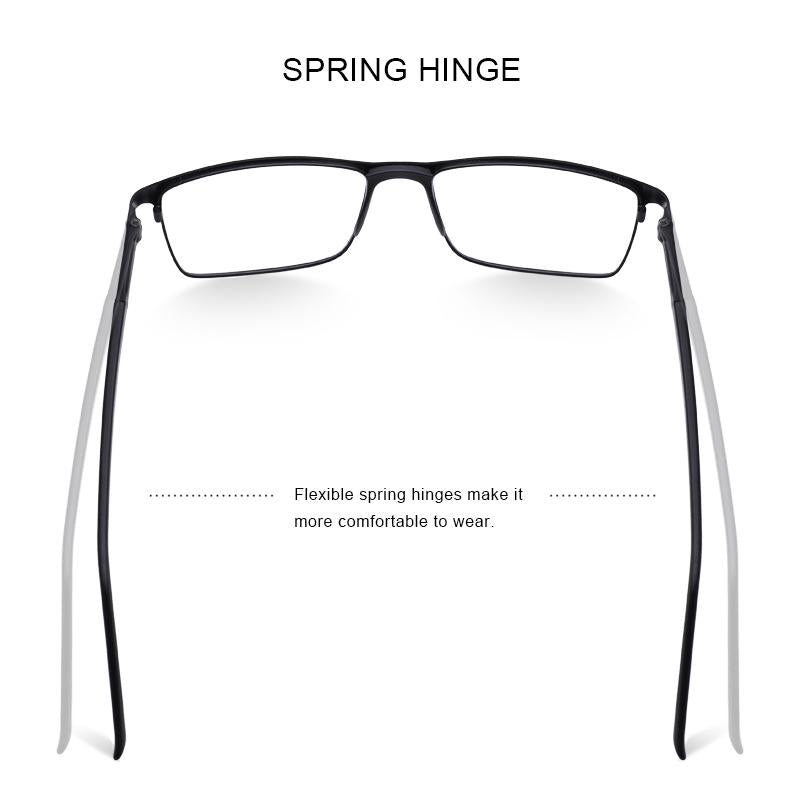 MERRYS DESIGN Men Titanium Alloy Glasses Frame Male Square Ultralight Eye Myopia Prescription Eyeglasses TR90 Nose Pads S2036