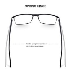 MERRYS DESIGN Men Titanium Alloy Glasses Frame Male Square Ultralight Eye Myopia Prescription Eyeglasses TR90 Nose Pads S2036