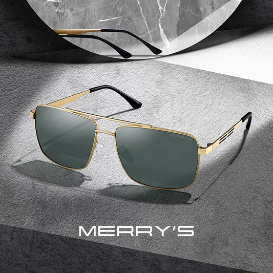 MERRYS DESIGN Men Classic Rectangle Sunglasses Aviation Frame HD Polarized Sunglasses For Mens Driving UV400 Protection S8280