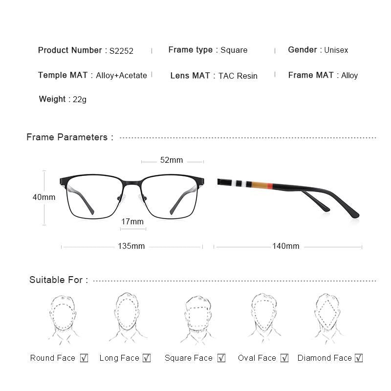 MERRYS DESIGN Titanium Alloy Glasses Frame For Men Women Fashion Square Acetate Legs Myopia Prescription Eyeglasses S2252