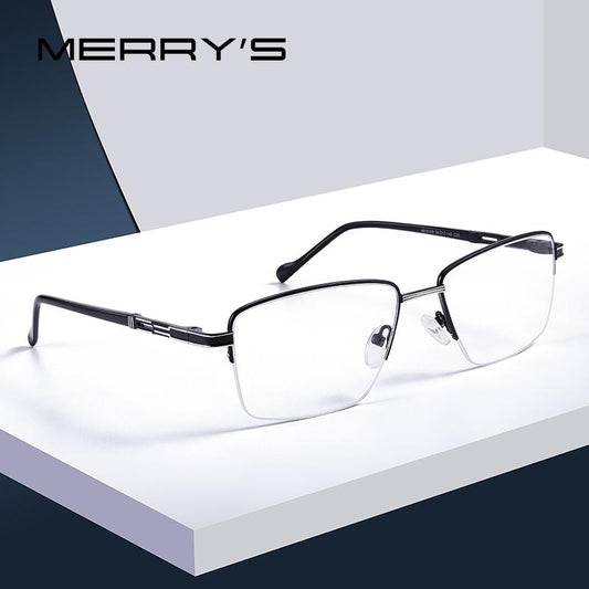 MERRYS DESIGN Men Alloy Optical Glasses Frame Myopia Prescription Eyeglasses Half Optical Frame Business Style S2208