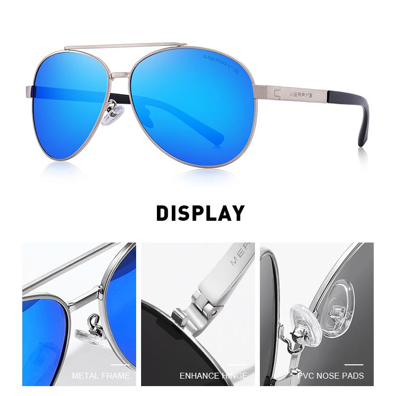 MERRYS DESIGN Men Classic Pilot Sunglasses Aviation Frame HD Polarized Sun glasses For Men Driving UV400 Protection S8628N