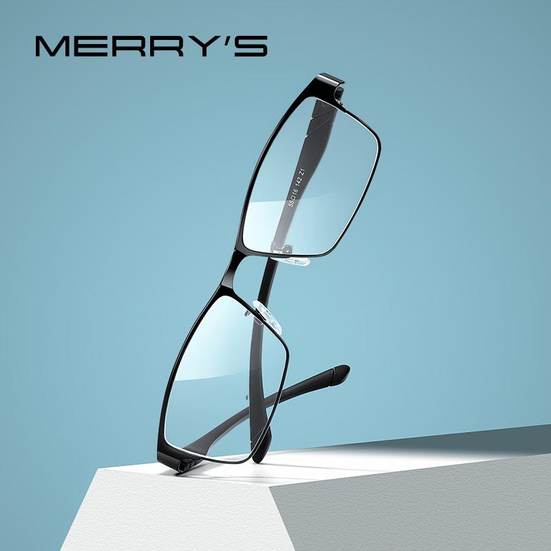MERRYS DESIGN Men Titanium Alloy Glasses Frames TR90 Legs Business Myopia Prescription Eyeglasses Optical Frame S2219
