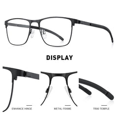 MERRYS DESIGN Titanium Alloy Men Glasses Frames Ultralight Square Myopia Prescription Optical Eyeglasses Antiskid Silicone S2368