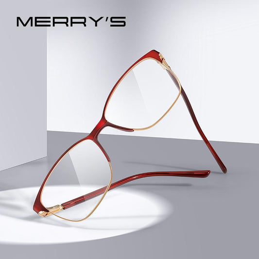 MERRYS DESIGN Women Retro Fashion Glasses Frame Ultralight Eye Myopia Prescription Eyeglasses Acetate Glasses Legs S2680
