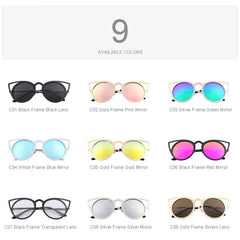 MERRYS Women Cat Eye Sunglasses Brand Designer Sunglasses Classic Shades Round Frame S8064