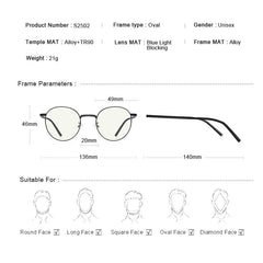 MERRYS DESIGN Pure Titanium Anti Blue Light Blocking Glasses for Women Retro Oval Eyeglasses Men Vintage Optical Eyewear S2502